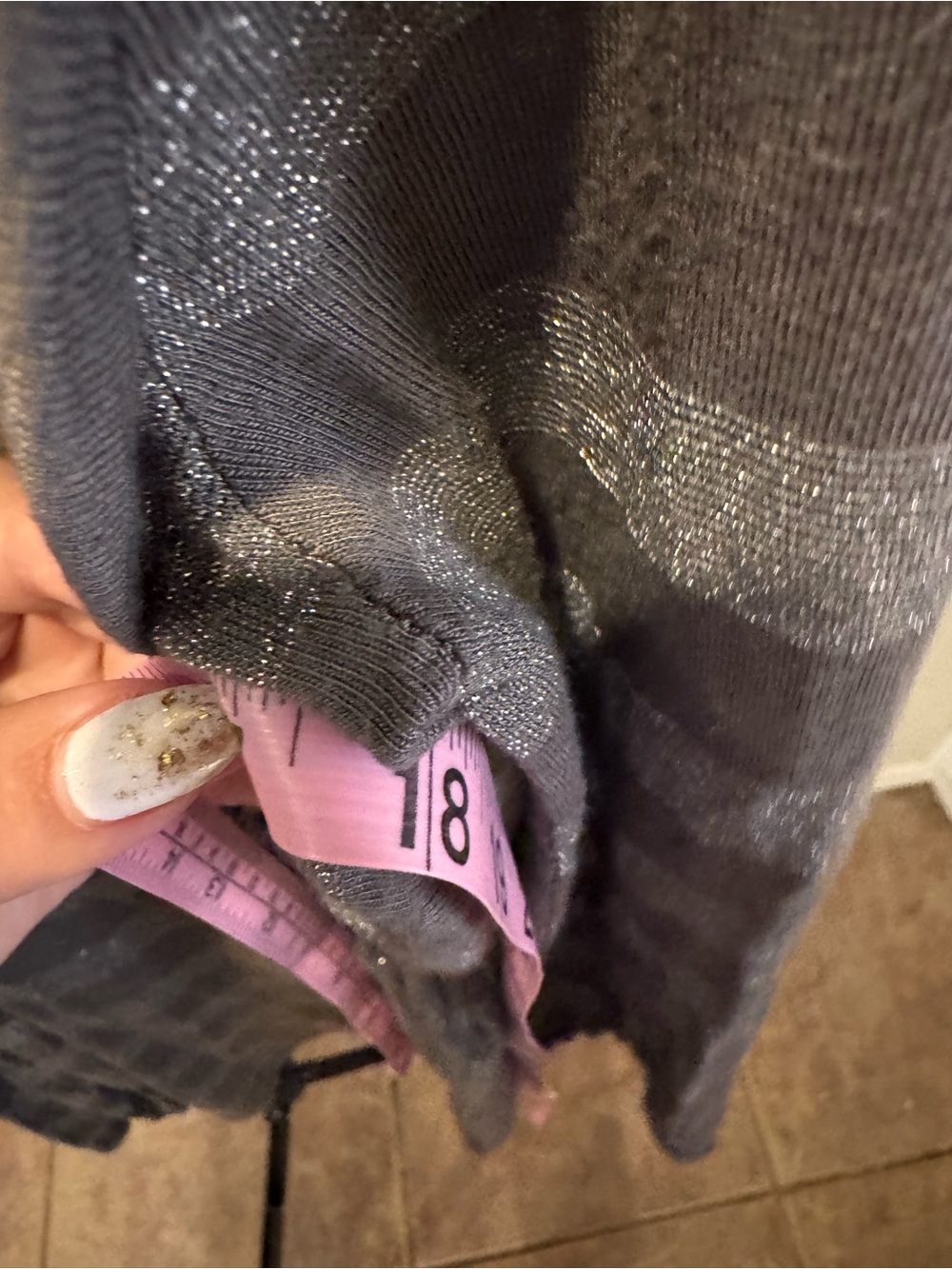 Deadstock Y2K Hem Gray Knit Tunic with Silver Metallic Stripes $66 - Picture 7 of 8